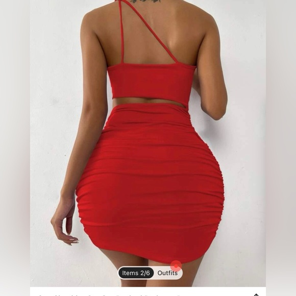 Shein one shoulder cut out BodyCon Dress - Picture 3 of 4